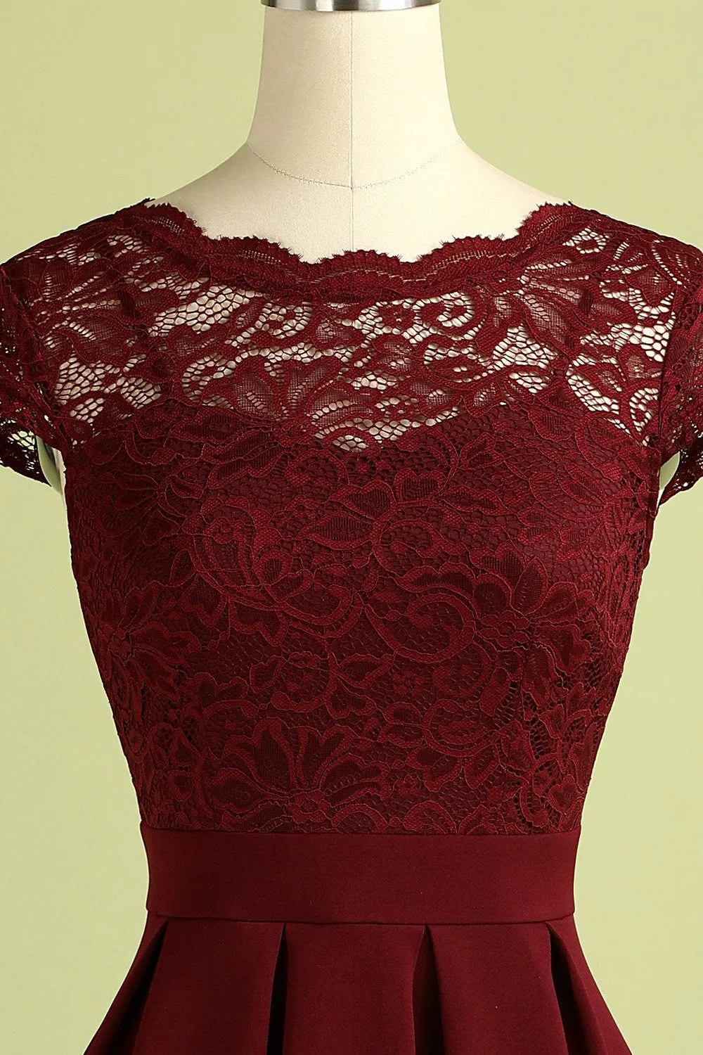Burgundy Vintage Lace Dress sold by Zapaka product image thumbnail 4