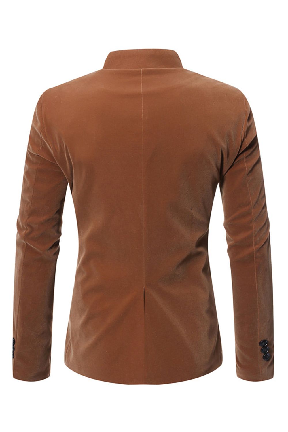 Coffee Double Beasted Stand Collar Men's Blazer sold by Zapaka product image thumbnail 2