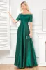 Off the Shoulder Dark Green Sparkly Sequin Long Prom Dress With Slit sold by Zapaka