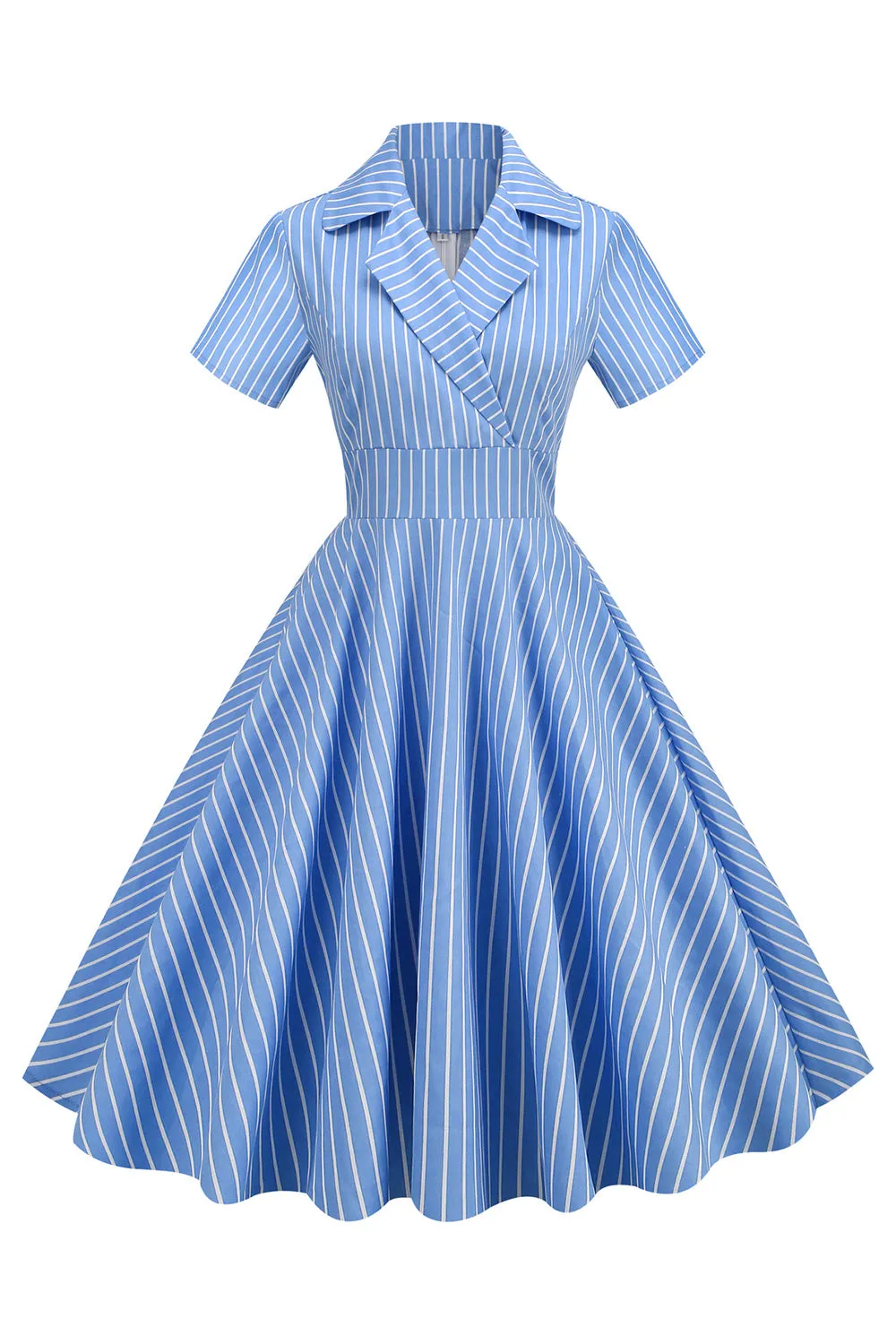 Stripes Vintage 1950s Dress with Short Sleeves sold by Zapaka