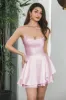 Cute Black A Line Spaghetti Straps Lace-Up Back Short Graduation Dress sold by Zapaka