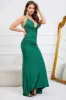 Mermaid Spaghetti Straps Dark Green Plus Size Prom Dress with Criss Cross Back sold by Zapaka
