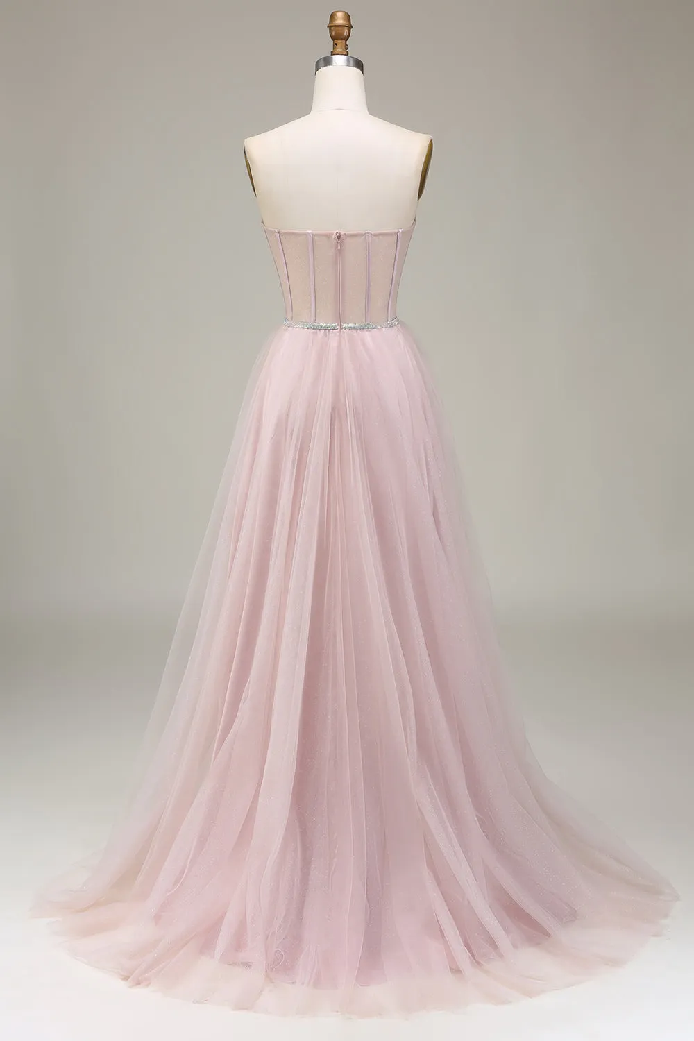 Tulle Sweetheart Light Pink Prom Dress with Corset sold by Zapaka product image thumbnail 2