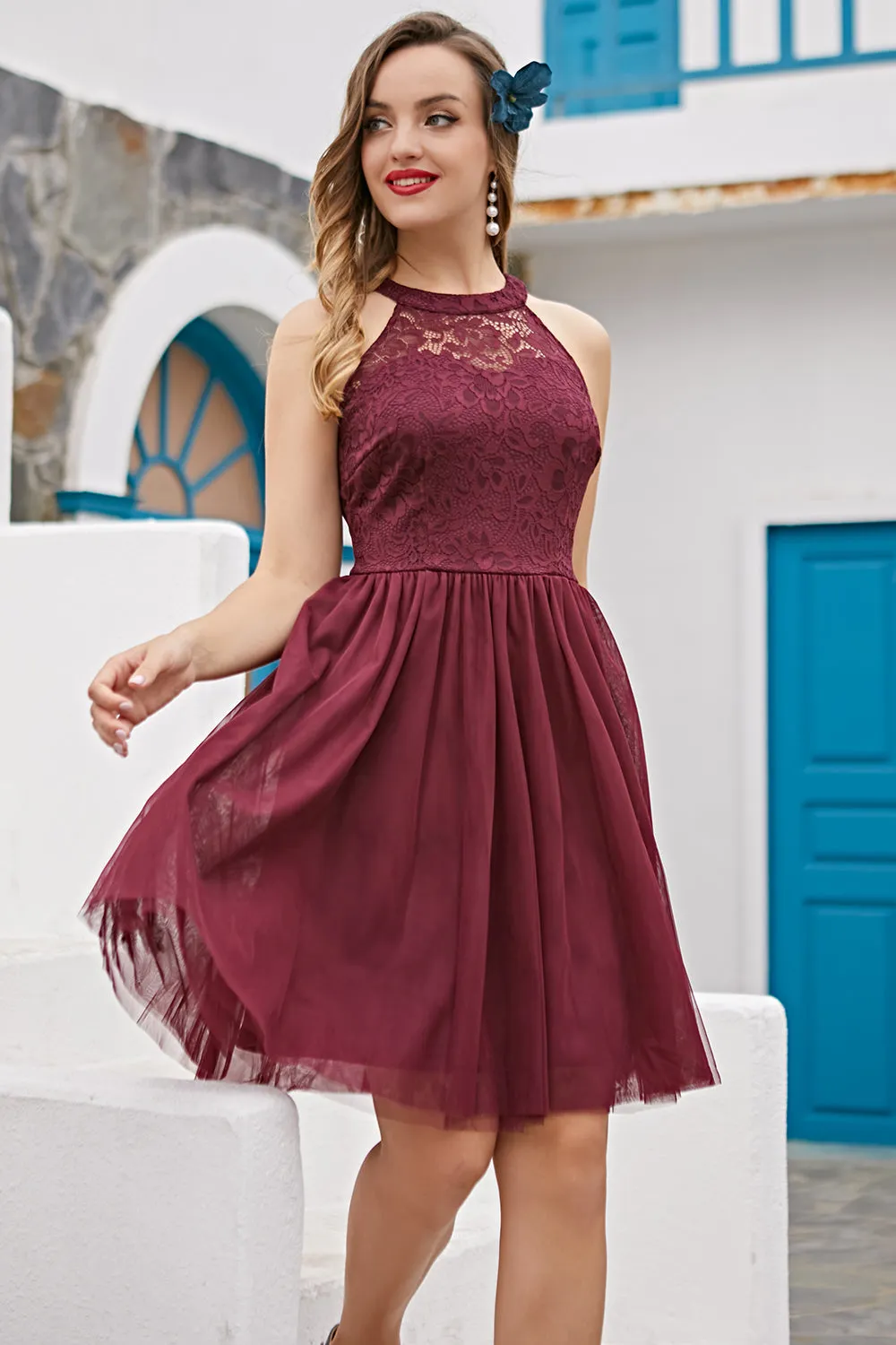Halter Lace Homecoming Dress sold by Zapaka product image thumbnail 3