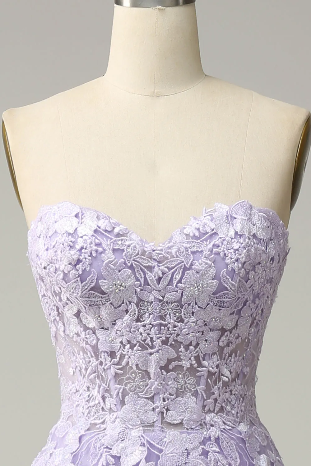 A Line Spaghetti Straps Long Purple Prom Dress with Appliques sold by Zapaka product image thumbnail 5
