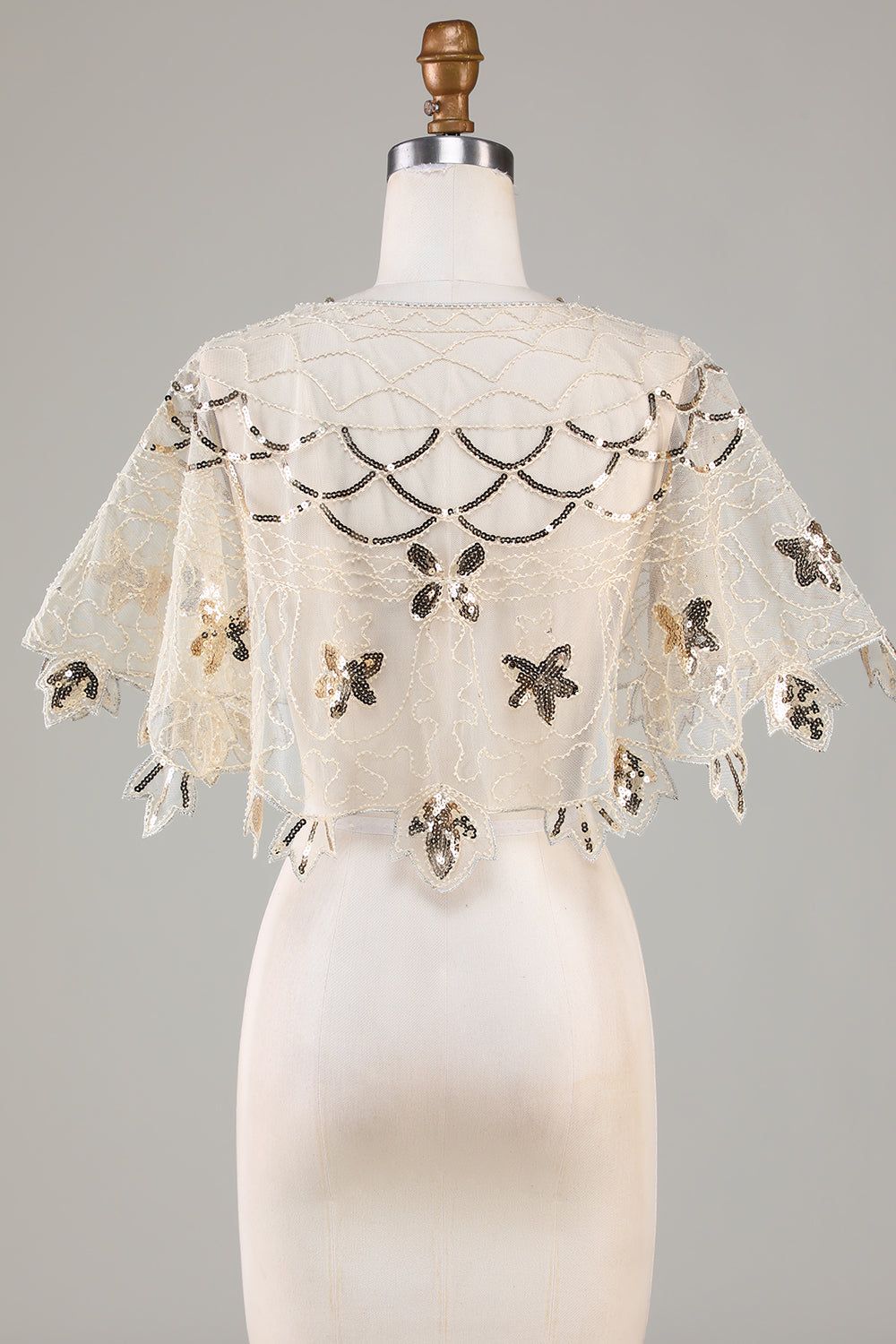 Sequins Black Glitter 1920s Cape with Beading sold by Zapaka product image thumbnail 6