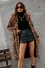 Brown Leopard Printed Faux Fur Long Women Coat sold by Zapaka