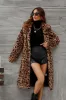 Brown Leopard Printed Faux Fur Long Women Coat sold by Zapaka
