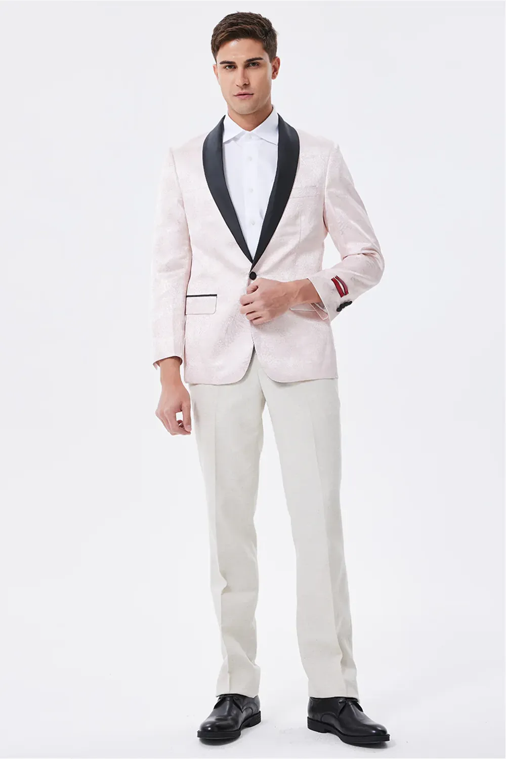 Light Pink Shawl Lapel Men's Blazer sold by Zapaka