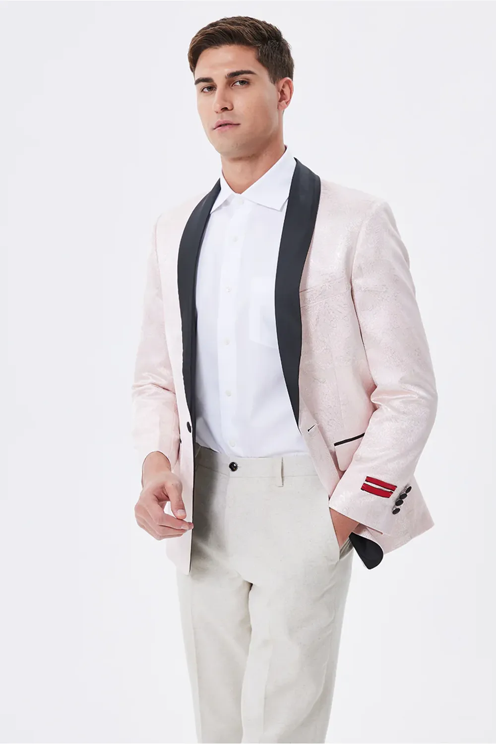 Light Pink Shawl Lapel Men's Blazer sold by Zapaka product image thumbnail 5