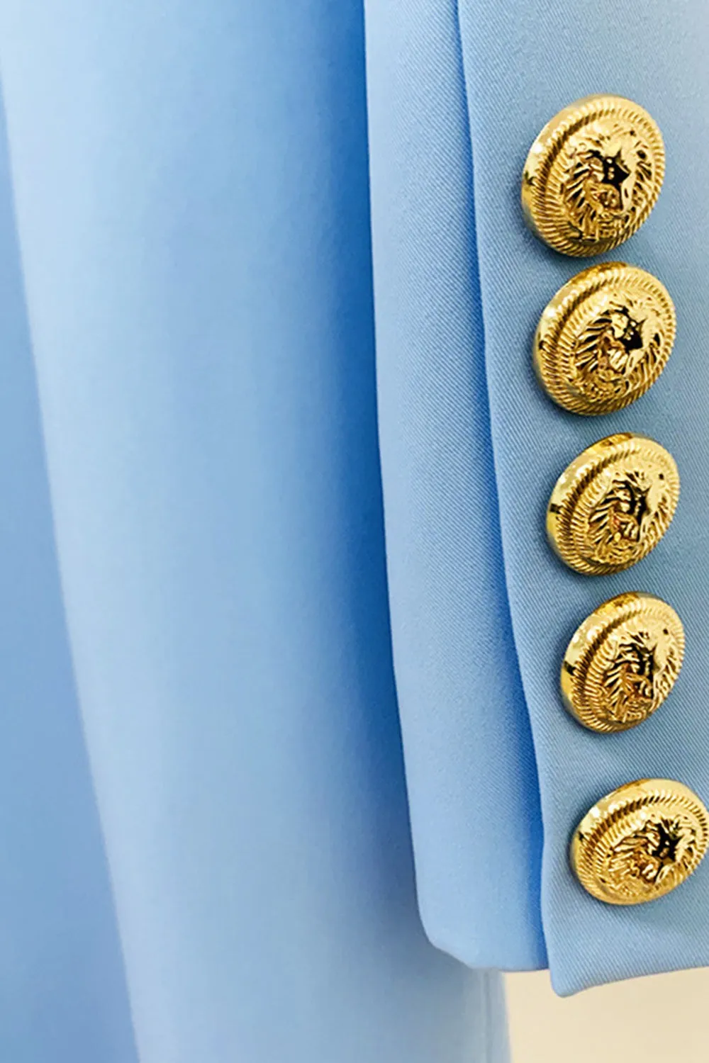 Blue Buttoned Satin Lapel Blazer Dress sold by Zapaka product image thumbnail 3