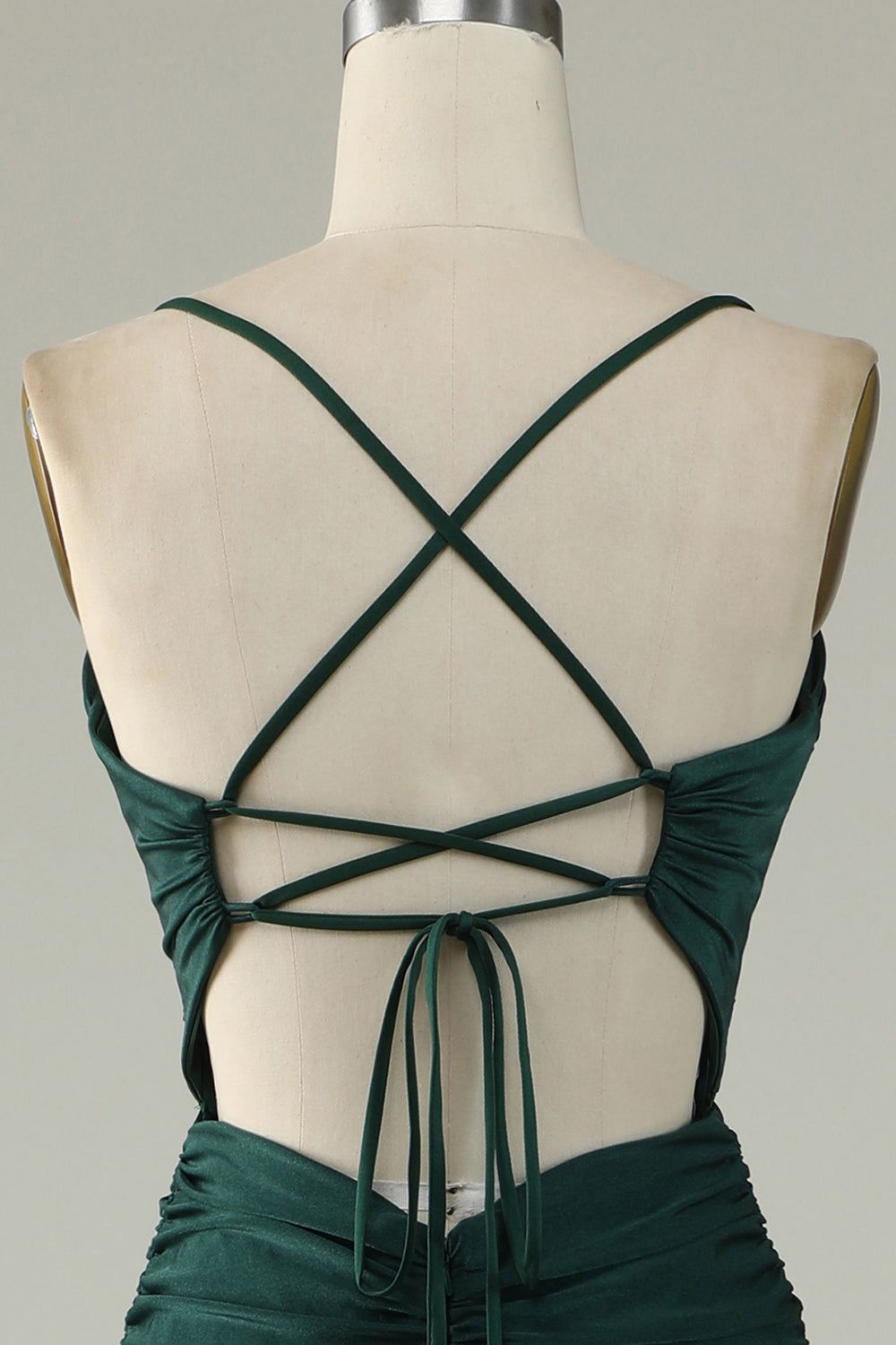 Mermaid Spaghetti Straps Dark Green Long Prom Dress sold by Zapaka product image thumbnail 5