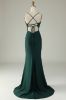 Mermaid Spaghetti Straps Dark Green Long Prom Dress sold by Zapaka