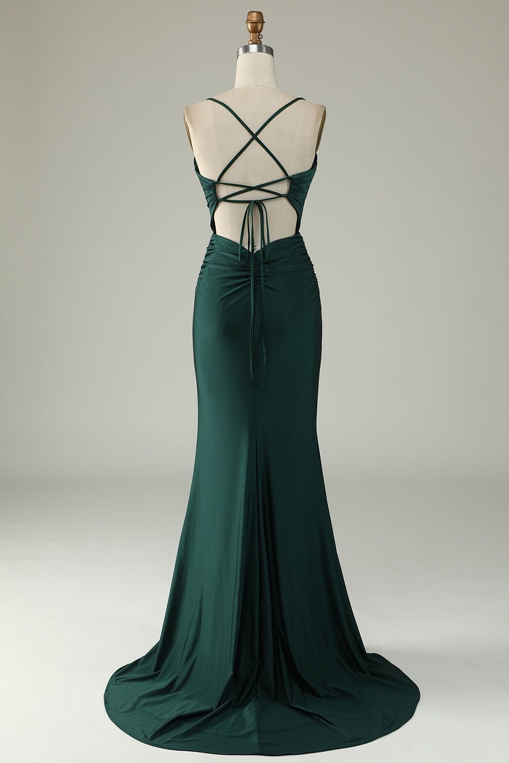 Mermaid Spaghetti Straps Dark Green Long Prom Dress sold by Zapaka product image thumbnail 2
