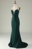 Mermaid Spaghetti Straps Dark Green Long Prom Dress sold by Zapaka