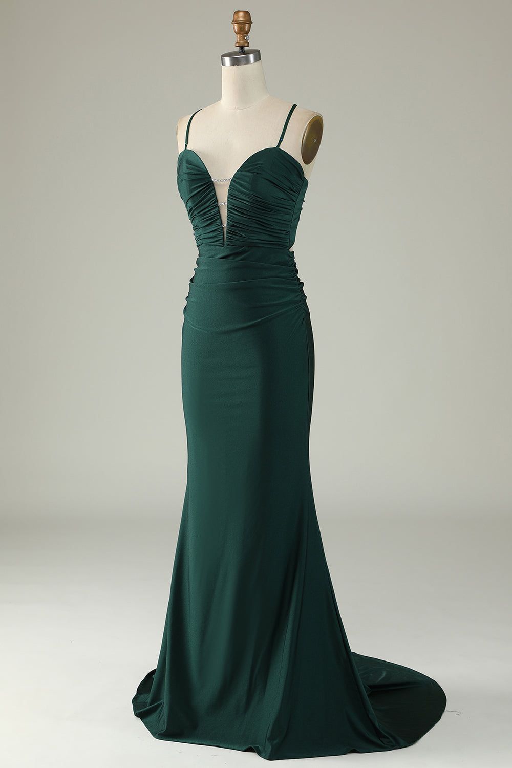 Mermaid Spaghetti Straps Dark Green Long Prom Dress sold by Zapaka product image thumbnail 3