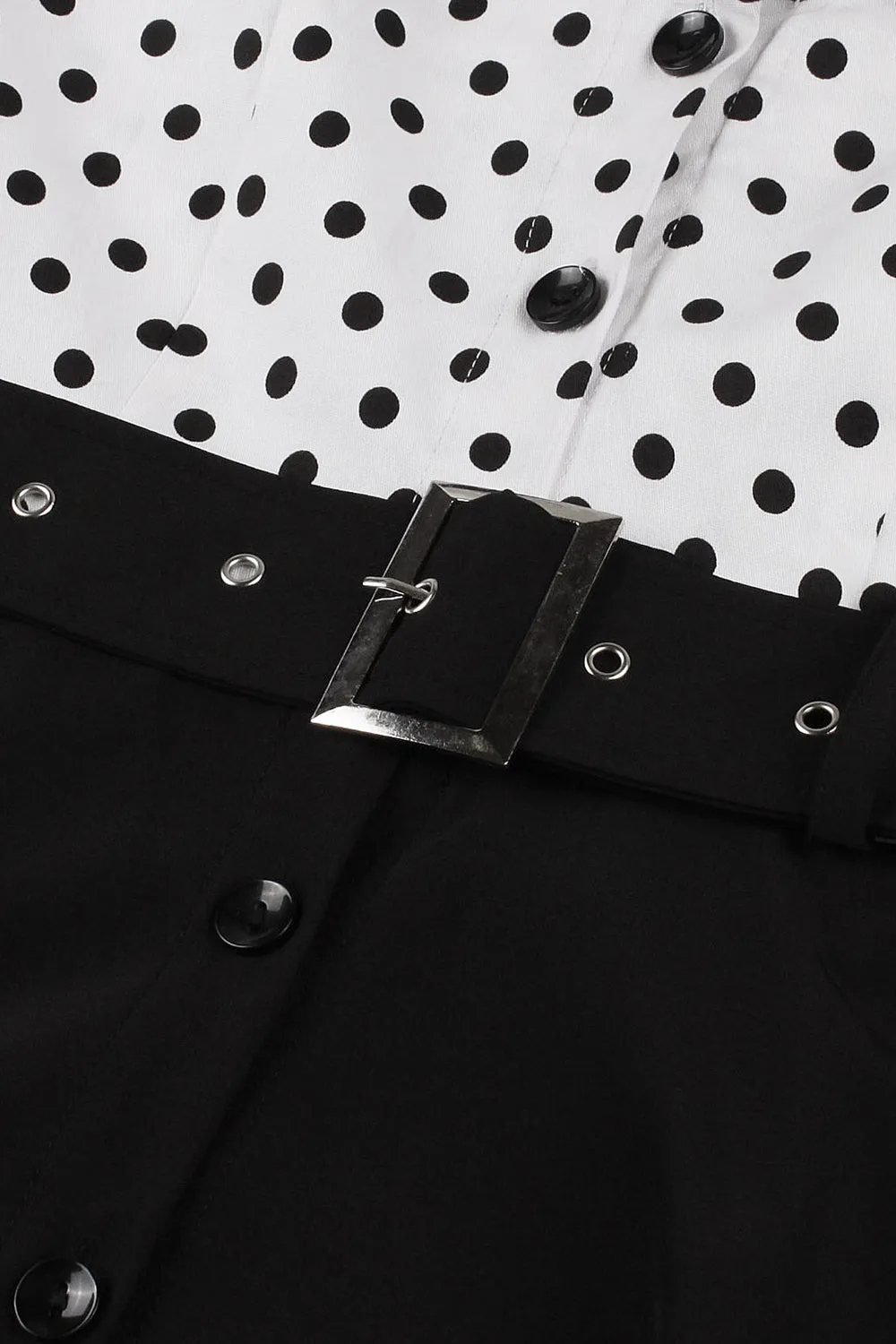 A Line Halter Neck Polka Dots Black 1950s Dress sold by Zapaka product image thumbnail 4