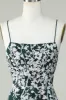 Dark Green Spaghetti Straps Bodycon Homecoming Dress With Appliques sold by Zapaka