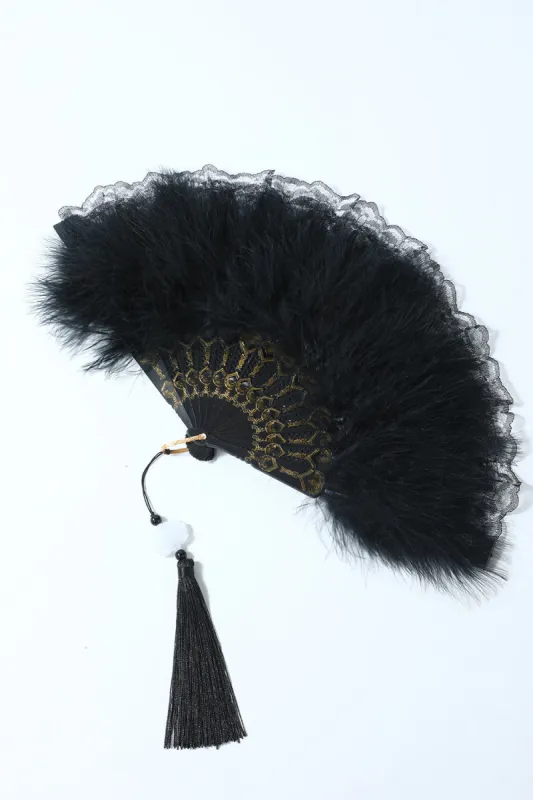 1920s Feather Lace Fan sold by Zapaka