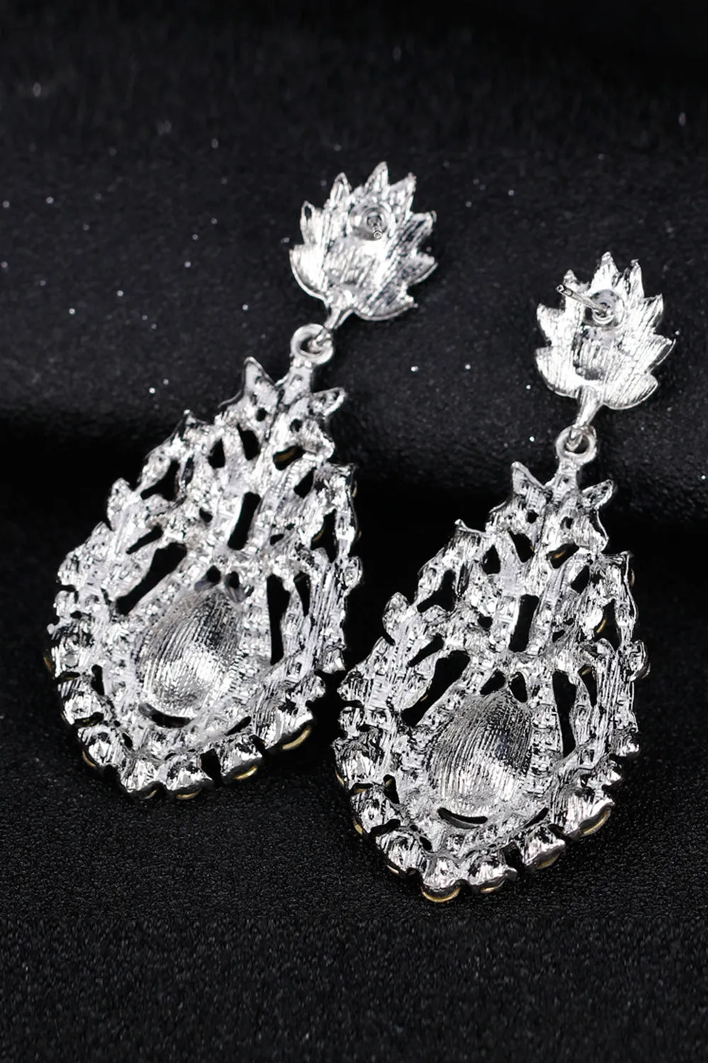 White Crystal Bridal Wedding Earrings sold by Zapaka product image thumbnail 2