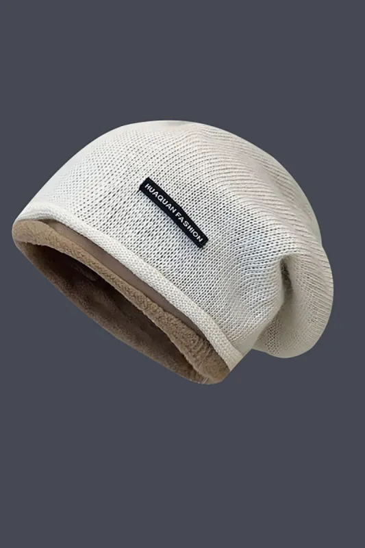 Grey Knitted Patchwork Hat sold by Zapaka