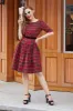 Red Plaid Vintage Dress with Sleeves sold by Zapaka