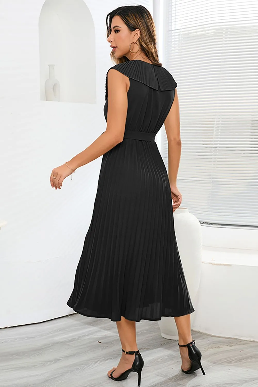 A-Line Sleeveless Black Casual Dress sold by Zapaka product image thumbnail 2