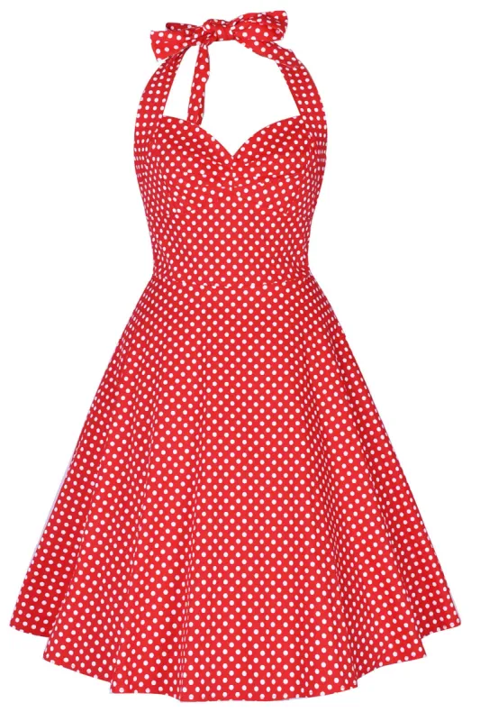 Halter Printed 1950s Pin Up Dress sold by Zapaka