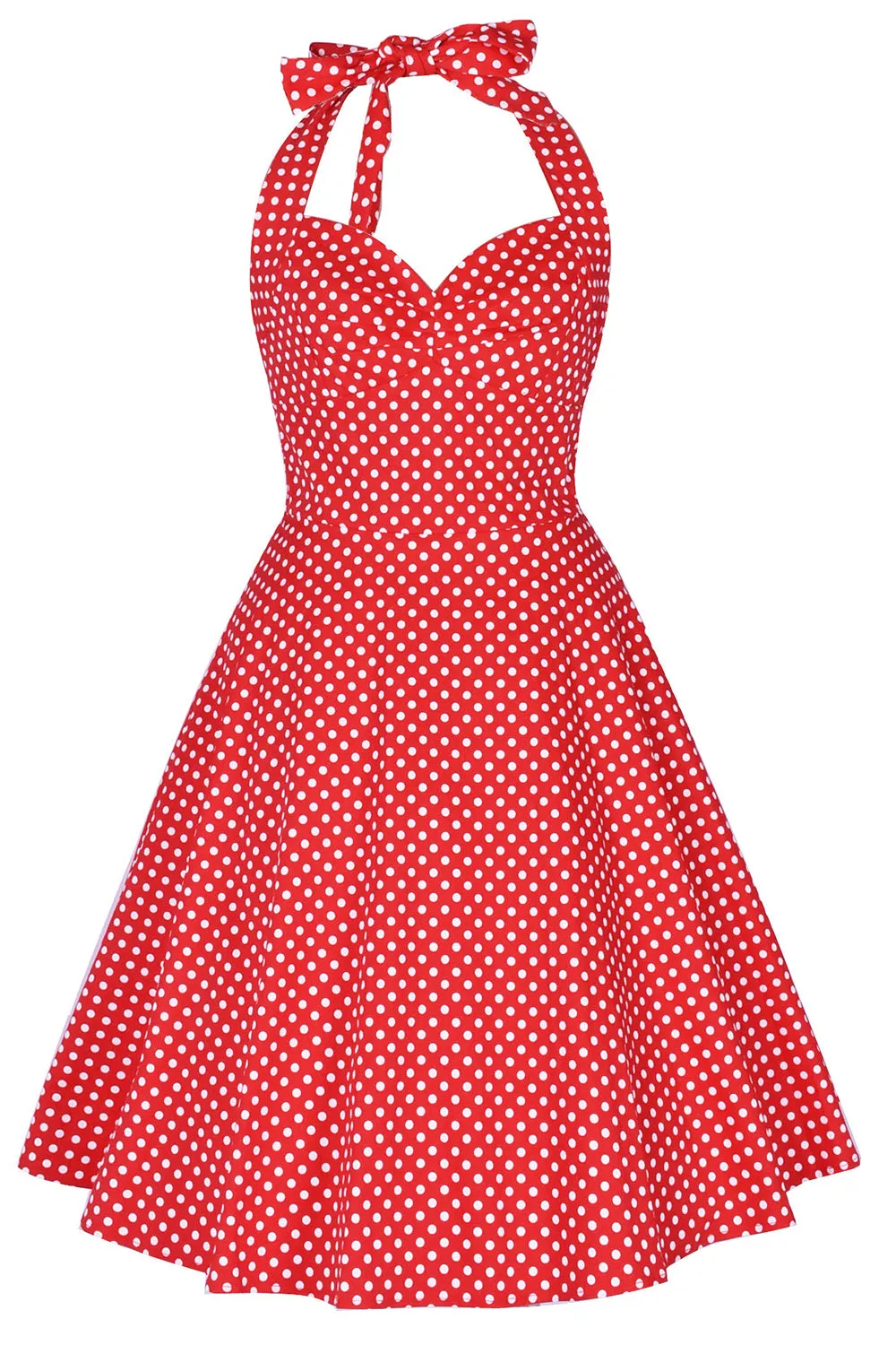 Halter Printed 1950s Pin Up Dress sold by Zapaka