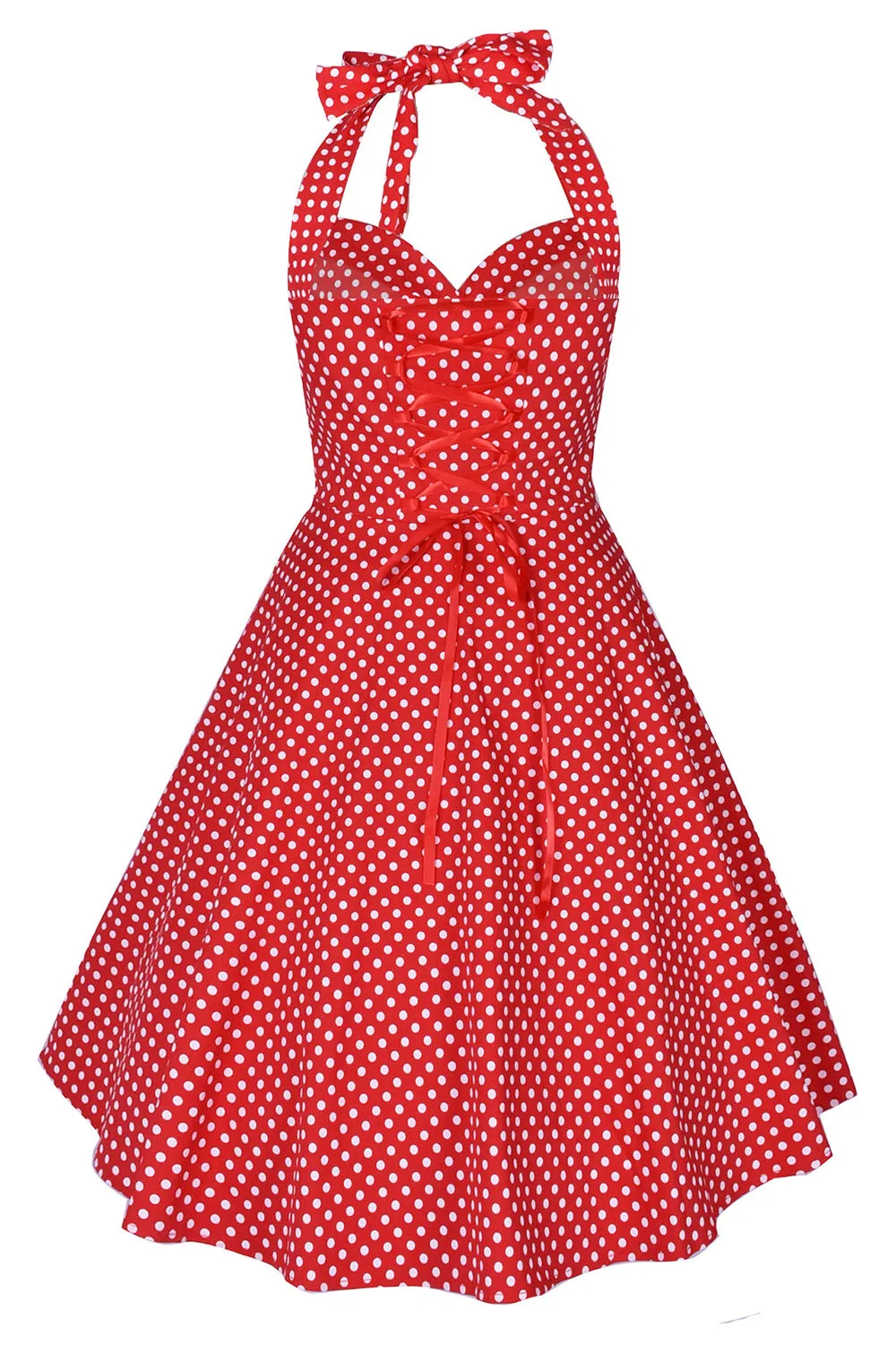 Halter Printed 1950s Pin Up Dress sold by Zapaka product image thumbnail 2