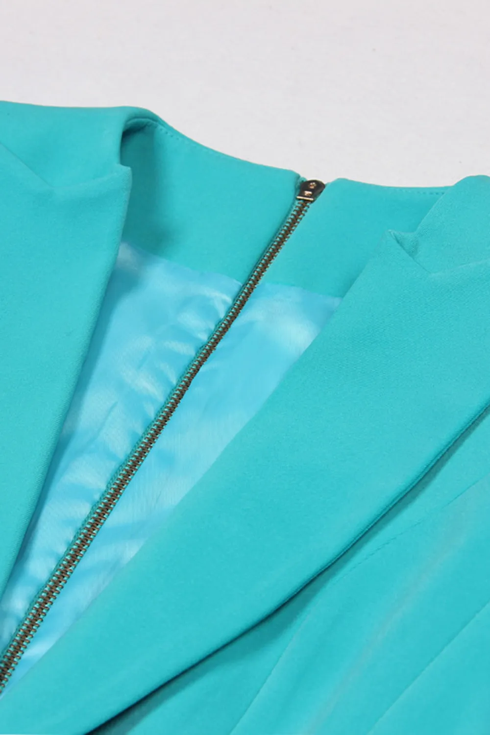 Lake Blue Peak Lapel Long Sleeves One Button Women Blazer sold by Zapaka product image thumbnail 3