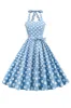 Halter Blue Polka Dots 1950s Dress sold by Zapaka