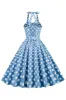 Halter Blue Polka Dots 1950s Dress sold by Zapaka