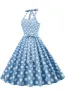 Halter Blue Polka Dots 1950s Dress sold by Zapaka