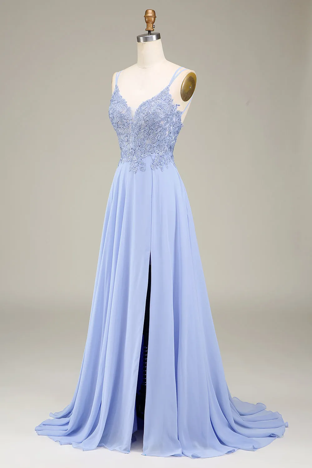 A-Line Lavender Long Prom Dress with Appliques sold by Zapaka product image thumbnail 3