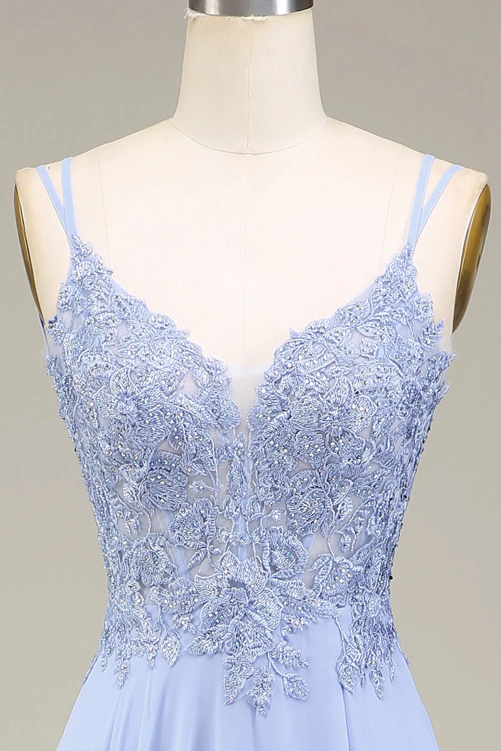 A-Line Lavender Long Prom Dress with Appliques sold by Zapaka product image thumbnail 4