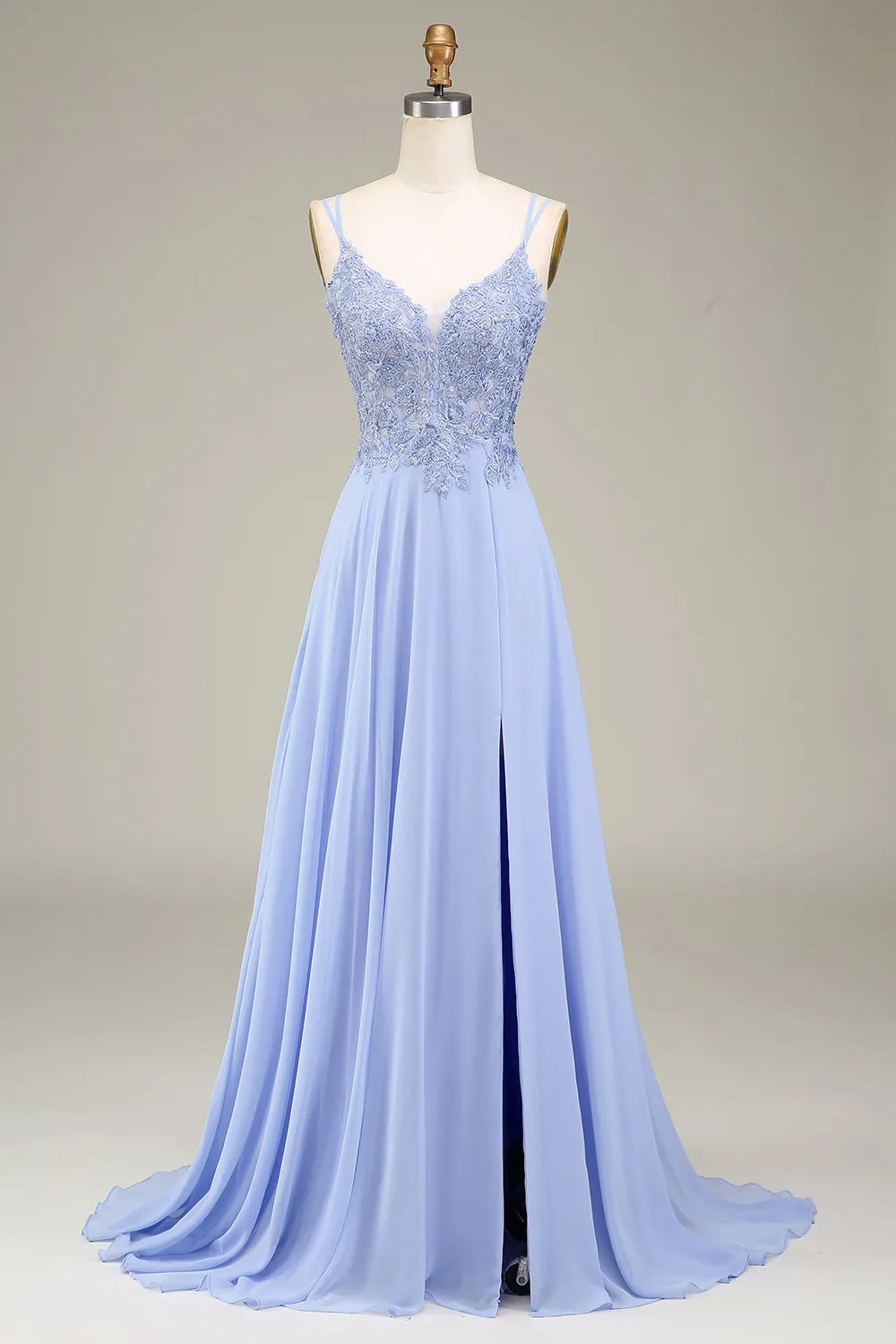 A-Line Lavender Long Prom Dress with Appliques sold by Zapaka