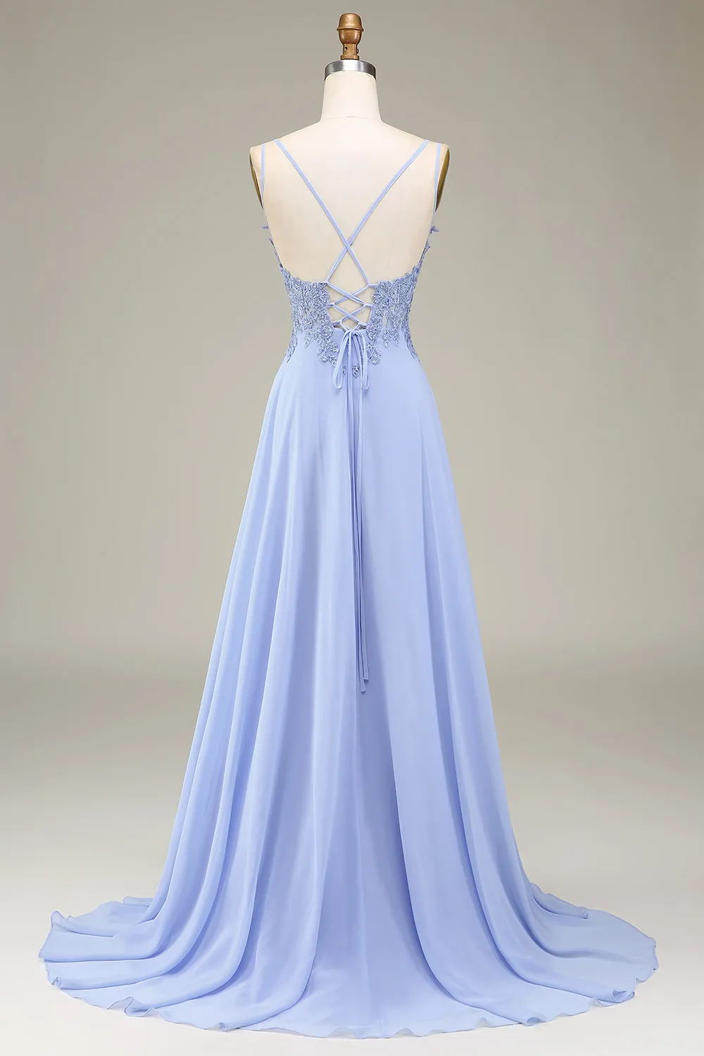 A-Line Lavender Long Prom Dress with Appliques sold by Zapaka product image thumbnail 2