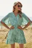 Green Floral Print Summer Dress sold by Zapaka