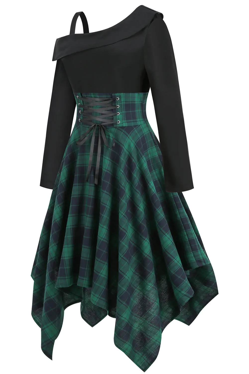 Green Plaid Halloween Vintage Dress sold by Zapaka product image thumbnail 3
