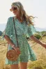 Green Floral Print Summer Dress sold by Zapaka