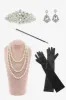 Black Golden Sequins Plus Size 1920s Gatsby Dress with 20s Acessories Set sold by Zapaka