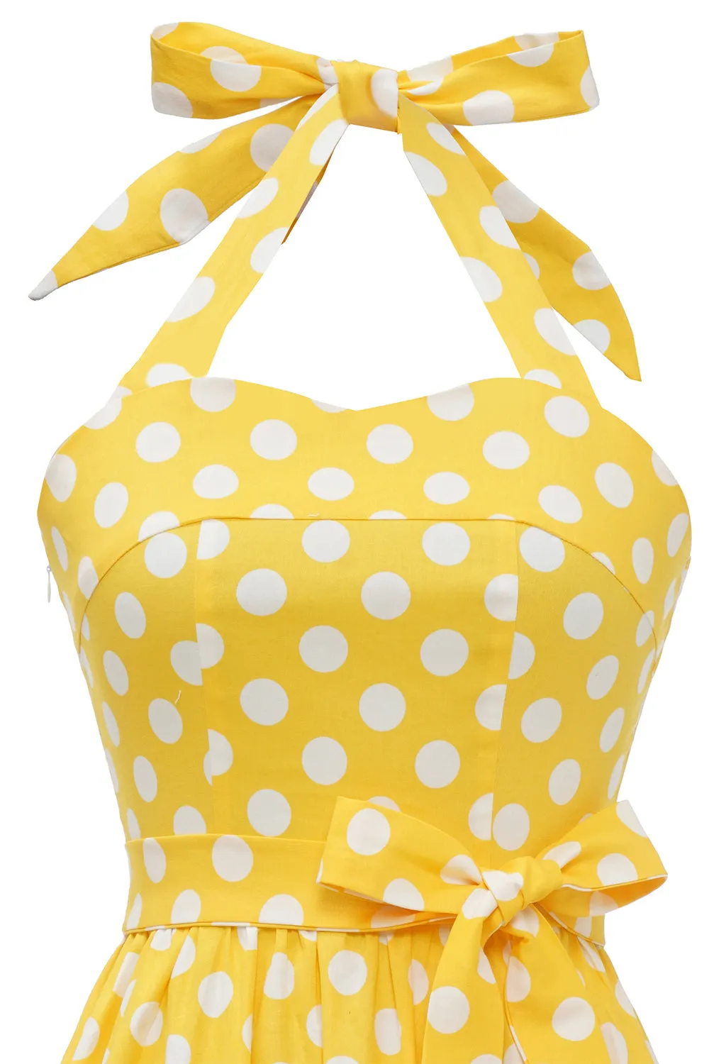 Yellow Polka Dots Pin Up Vintage Dress sold by Zapaka product image thumbnail 4