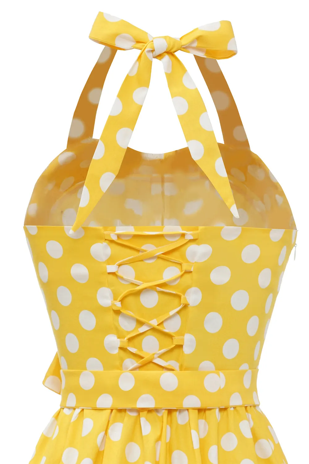 Yellow Polka Dots Pin Up Vintage Dress sold by Zapaka product image thumbnail 5