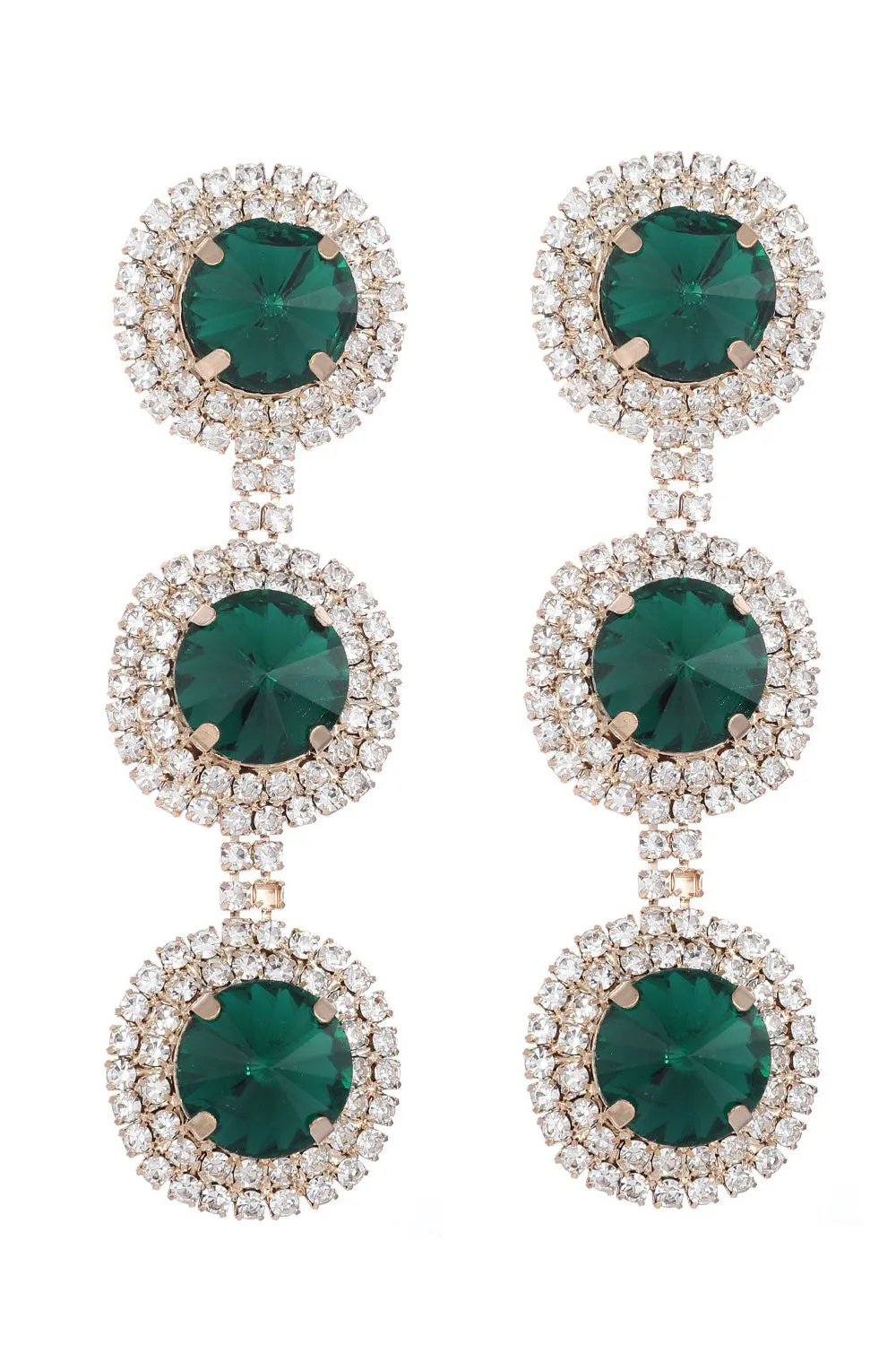 Multi-Layered Round Rhinestones Earrings sold by Zapaka