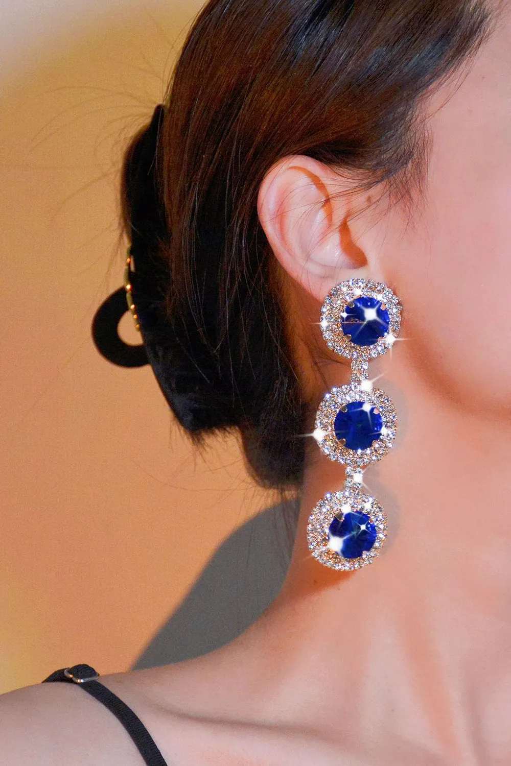 Multi-Layered Round Rhinestones Earrings sold by Zapaka product image thumbnail 5
