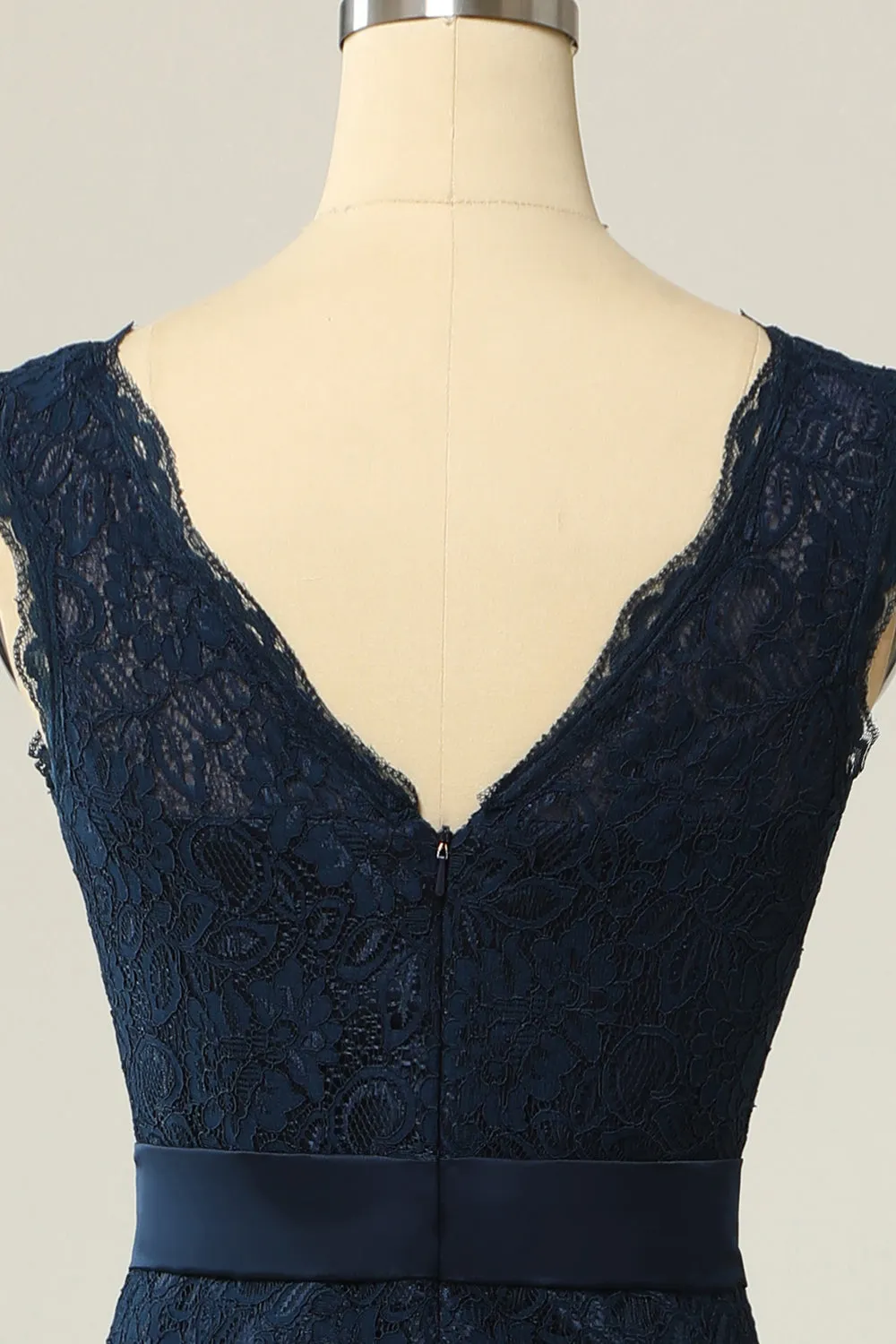 Navy Lace Sheath Mother Dress sold by Zapaka product image thumbnail 5