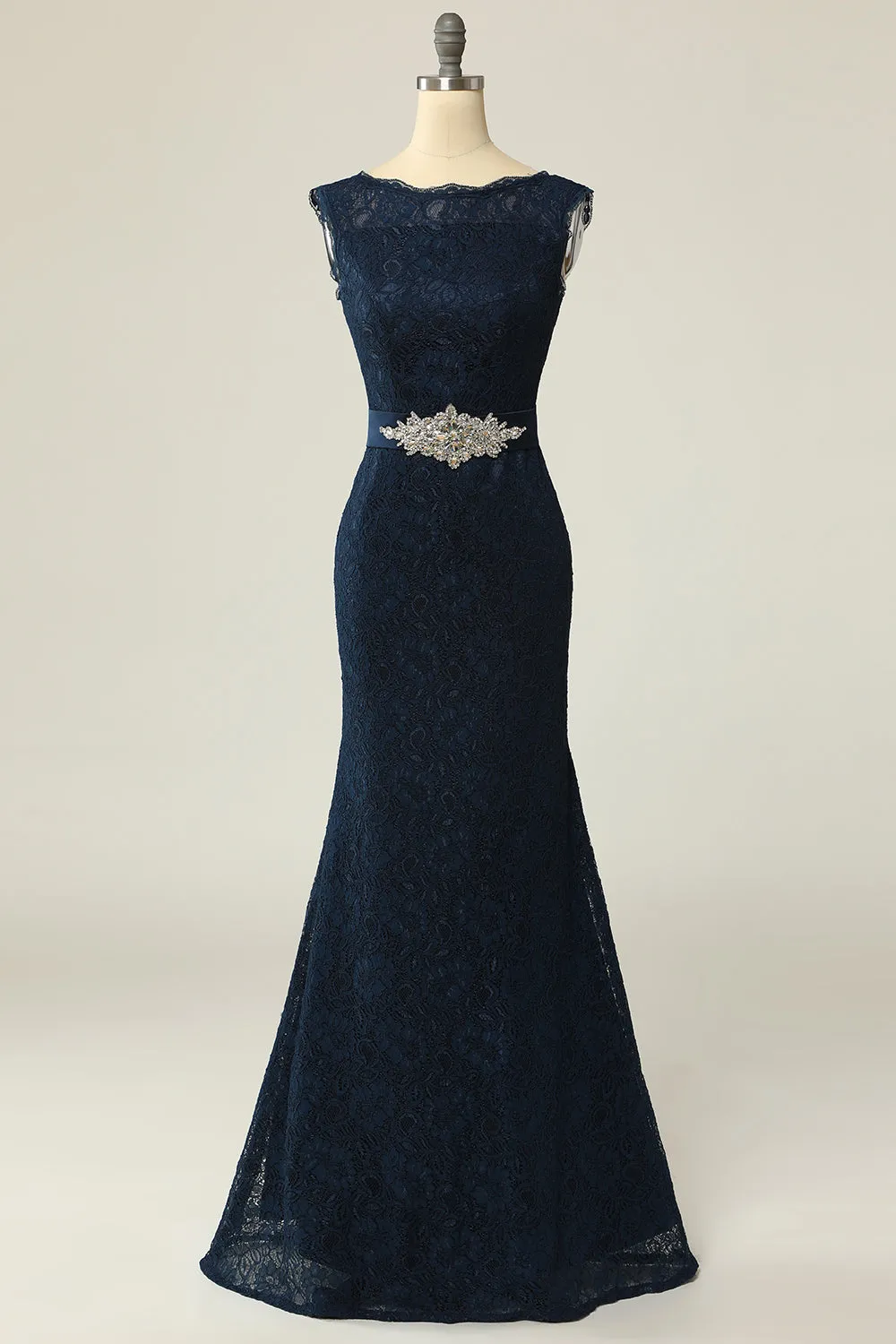 Navy Lace Sheath Mother Dress sold by Zapaka