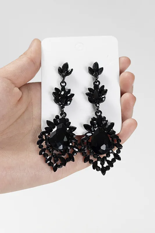 Stylish Black Geometric Drop Style Earrings for Party sold by Zapaka