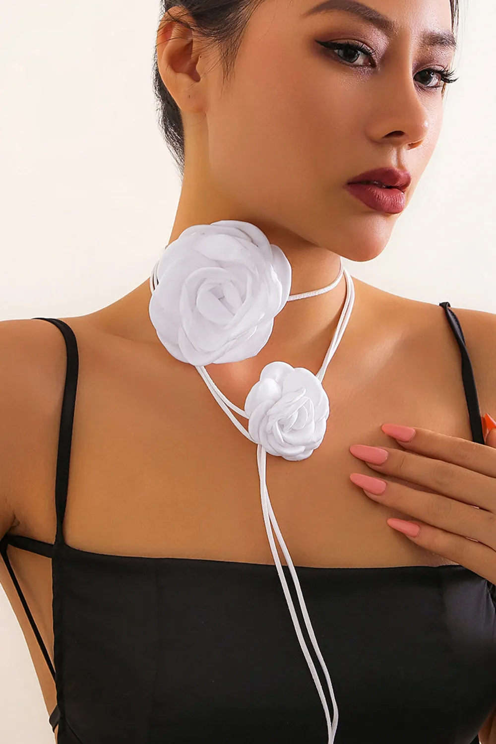 White Rose Flower Chocker For Party sold by Zapaka